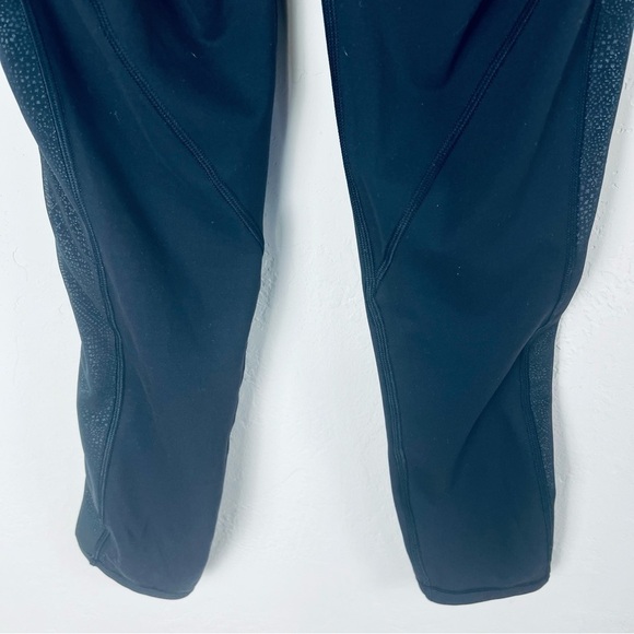 Lululemon Power Lines Crop Leggings Mesh Panels Black Meisai Black White Size‎ 4 - Picture 8 of 12